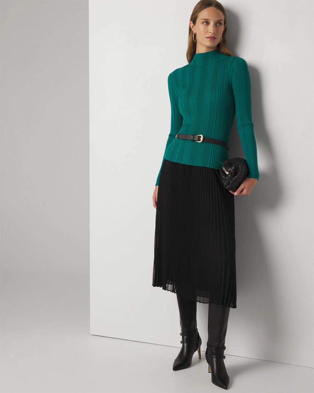 Ribbed Mockneck Sweater | White House Black Market
